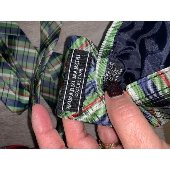 Romario Manzini Men's Silk Necktie Set‎ Multicolor Paisley 2 Piece - Picture 3 of 7